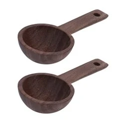 Coffee Scoop, Wooden Measuring Spoon Walnut Teaspoon Coffee Accessories Coffee Bean Measuring Spoon For Coffee Tea Sugar Dlour Spices(2)
