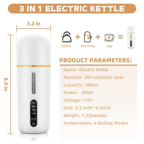 Travel Portable Electric Kettle, 380ml Mini Electric Tea Kettle Water Boiler, One Cup Electric Hot Water Kettle, Fast Boil And Auto Shut Off Hot Water Boiler - Image 2