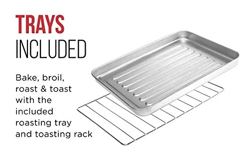 4 Slice Countertop Toaster Oven W/ Variable Temperature Control And 30 Minute Timer; Cooking Functions To Bake, Broil, Toast And Keep Warm β Black - Image 2