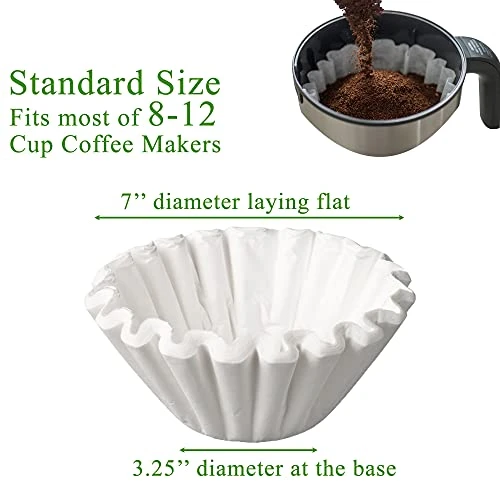 Coffee Filters 8-12 Cup, Basket Coffee Filter, Paper Coffee Filters (300/Pack) - Image 5