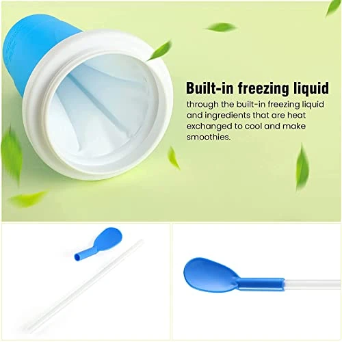 Slushie Cup Slushy Maker Ice Cup Silica Cup Pinch Cup Summer Cooler Smoothies Cup Double Layer Squeeze Cup Slush Maker Cup Smoothie Cup - Image 5
