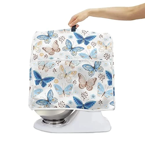 Flashideas Butterfly Kitchen Aid Mixer Cover For Women, Oil-proof Stand Mixer Cover With Handle And Pocket, Durable Protective Cover For Tilt Head/Lift Bowl Mixer Home Appliance Organizer Bag - Image 2