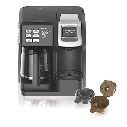 Hamilton Beach (49976) Coffee Maker, Single Serve & Full Coffee Pot,Compatible WithK-Cup Packs Or Ground Coffee, Programmable, FlexBrew, Black (Renewed)