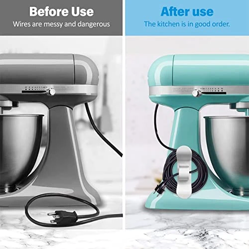 Cord Organizer For Appliances, Upgraded Kitchen Appliance Cord Winder Wrapper Cord Keeper Holder Stick Firmly On Mixer, Air Fryer, Coffee Maker, Blender, Pressure Cooker, Toaster - 6 Pack