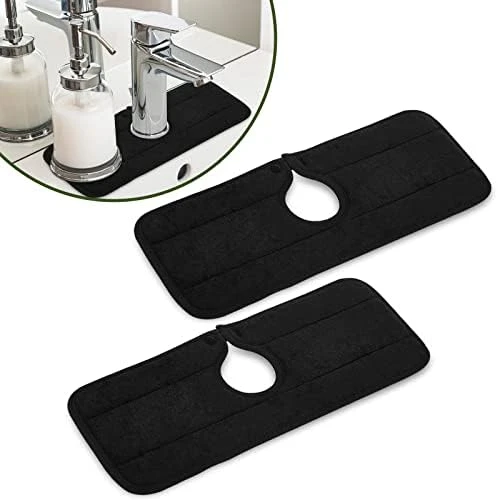 2PCS Faucet Absorbent Mat, Kitchen Faucet Splash Catcher, Microfiber Faucet Drip Splash Catcher, Washable Sink Splash Guard Behind Faucet, Water Drying Pads For Kitchen, Bathroom And RV - Image 6