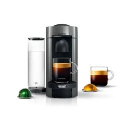 Nespresso VertuoPlus Coffee And Espresso Machine By De'Longhi, 5 Fluid Ounces, Grey