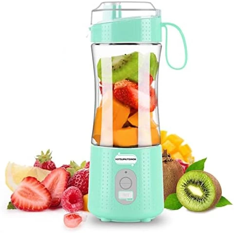 Portable Blender For Shakes And Smoothies, USB Rechargeable Personal Blender With 6pcs 3D Blades, Strong Blending Power, 13.5Oz & Cleansing Brush For Travel, Office And Sports - Black - Image 6