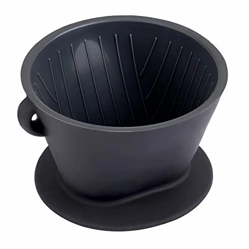 Silicone Pour Over Coffee Dripper, 1 Set Black Collapsible Coffee Maker Single Cup With Storage Pouch, 2 Reusable Coffee Filter Cone Drip Holder Slow Brewer For Travel, Camping, Office