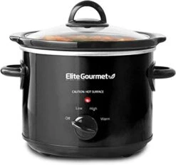 MST-350B Electric Oval Slow Cooker, Adjustable Temp, Entrees, Sauces, Stews & Dips, Dishwasher Safe Glass Lid & Crock (3 Quart, Black)