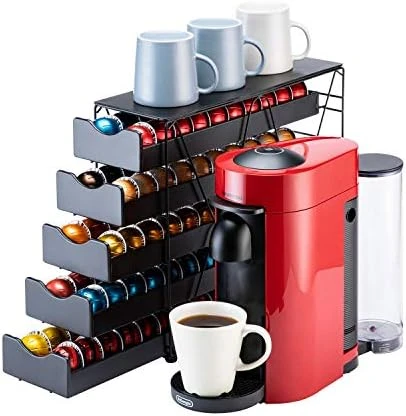 Flagship For Nespresso Pod Holder Drawer Large Mullti Tier Coffee Pod Holder Vertuo (4 Tier (80Pods)) - Image 6