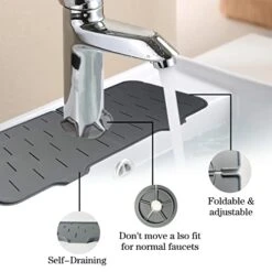 Drip Protector Splash Countertop, Rubber Drying Mat, Sink Splash Guard For Kitchen Bathroom Bar Countertop