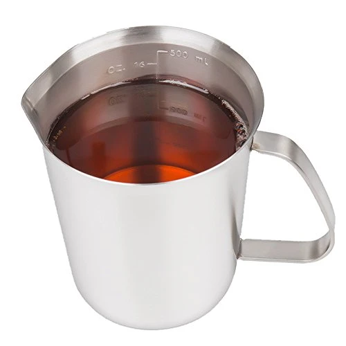 Measuring Cup, Stainless Steel Measuring Cup (16 Ounce/ 0.5 Liter- 2 Cup), Milk Frothing Pitcher, Steaming Pitcher, Milk Frothing Cup Jug With Marking With Handle For Espresso Machines, Latte Art - Image 5