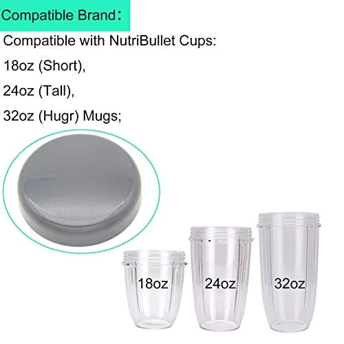 WTPLY 2 Pack Cup Lids Replacement Parts Compatible With Nutribullet 600w/ 900w Replacement Resealable Accessory Parts With Gasket - Image 3