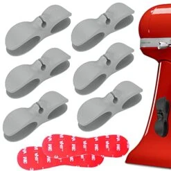 Appliance Cord Organizer Stick On,6Pack Cord Organizer For Kitchen Appliances Cord Winder Cable Organizer Appliance, 2 Extra Stickers