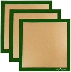 Set Of 3-14" X 14" -Silicone Re-Usable Non-Stick Ultra Premium Dehydrator Sheets Compatible With Excalibur Silpat Tray Liner Flex Fruit Leather Roll Up Jerky Oven Baking Mat