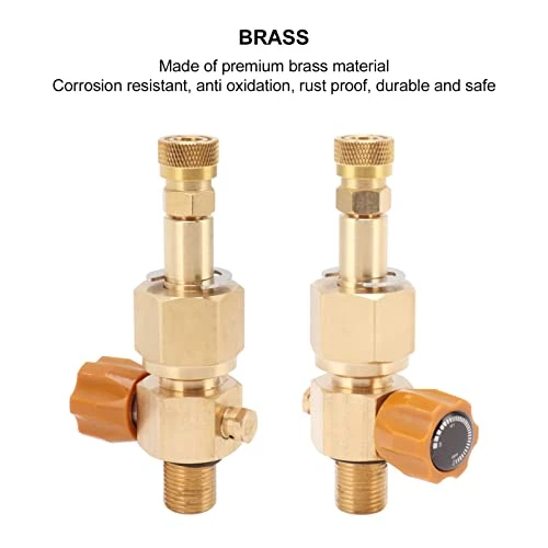 Zerodis CO2 Tank Refill Valve Soda Cylinder Valve 5/8‑18unf Brass CO2 Cylinder High Pressure Female Adapter Connector Gold Soda Maker Parts Accessories - Image 3