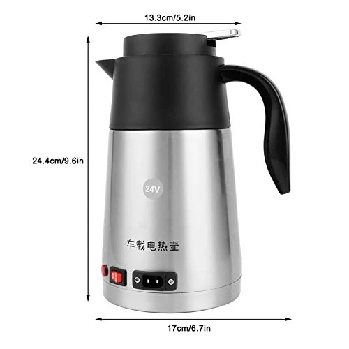 Electric Car Kettle24V 1200ml 200W Stainless Steel Electric Insulation Heating Mug Boil Water Heating Cup Car Egg Cooker With Car Cigarette Lighter For Car Travel - Image 5