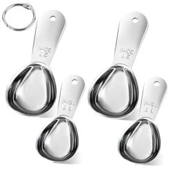 Coffee Scoops Set Of 4, Stainless Steel Coffee Scoops, 2 Coffee Tablespoons (30ml), 2 Measuring Tablespoons (15ml) Coffee Measuring Spoons For Tea, Sugar, Spice Ect (2x15ml+2x30ml Scoops)