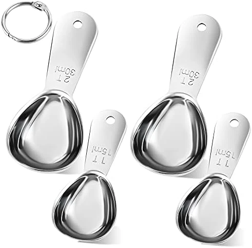 Coffee Scoops Set Of 4, Stainless Steel Coffee Scoops, 2 Coffee Tablespoons (30ml), 2 Measuring Tablespoons (15ml) Coffee Measuring Spoons For Tea, Sugar, Spice Ect (2x15ml+2x30ml Scoops) - Image 7