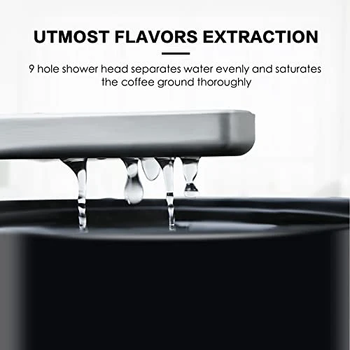 8 Cup Drip Coffee Maker - Stainless Steel Coffee Maker - Programmable Coffee Maker With Timer - Drip Coffee Machine With Glass Carafe - Polished Silver - 40 Oz - 1.2L - Image 4