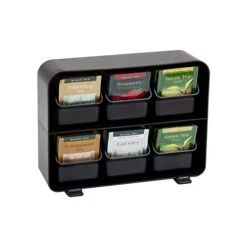 6 Drawer Tea Bag Holder And Organizer, Black