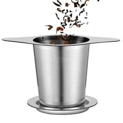 Tea Infuser Basket, Extra Fine Mesh Tea Strainers For Loose Tea, 18/8 Stainless Steel Loose Leaf Tea Steeper With Coaster Lid And Double-sided Handle, Tea Diffuser With Large Capacity