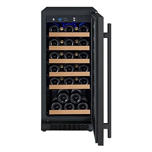 15" Wide FlexCount II Tru-Vino 30 Bottle Single Zone Black Wine Refrigerator - Image 4