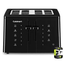 Cuisinart CPT-T40 4-Slice Touchscreen Toaster Black Bundle With 1 YR CPS Enhanced Protection Pack