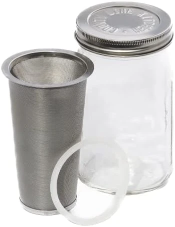 - Cold Brew Mason Jar Coffee Maker, Durable Glass, Heavy Duty Stainless Steel Filter, Lid, And Pour Spout - 4 Quart, (128 Oz / 1 Gallon) - Image 6