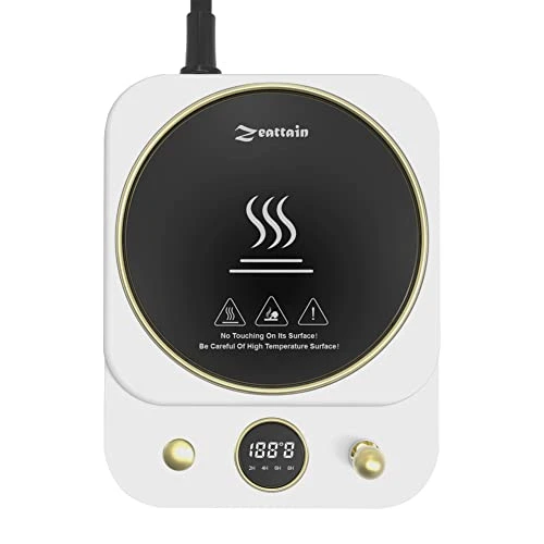 Coffee Mug Warmer For Coffee And Tea Portable Electric Cup Warmer For Travel Office Desk Home Auto Shut Off 26W 4 Temperature Setting For Heating Coffee,Beverage,Milk,Tea,Hot Chocolate Warm