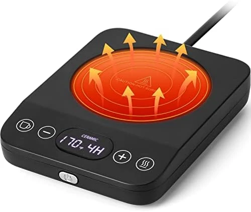 Coffee Mug Warmer & Cute Cat Mug Set, Electric Coffee Warmer For Desk With 9 Temp Setting (Up To 180℉/ 80℃), 1-9 Timer Smart Cup Warmer Plate For Beverage Milk Tea, Gravity Induction Auto ON/Off - Image 5