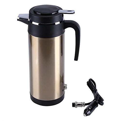 In-car Heating Cup, Car Electric Kettle, 800ml 12V Portable Stainless Steel Electric Heating Cup Car Boiling Water Cup For Camping Water Tea Coffee Milk