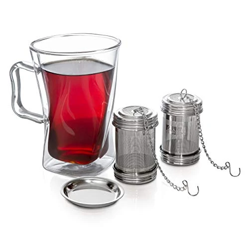 Ea Ball Infuser For Loose Tea 2 PACK Stainless Steel Filters Trainer With Double Screw Threaded Connection For Easy Cleaning Extra Fine Mesh Tea Ball Infuser Brew Tea, Spices & Seasonings - Image 5