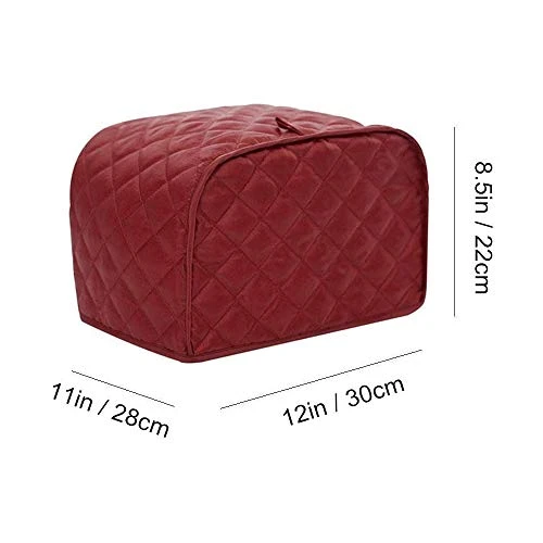 4 Slice Toaster Cover, Kitchen Small Appliance Cover Fingerprint And Greasy Protection, Machine Washable Polyester Toaster Dustproof Cover (Red) - Image 3