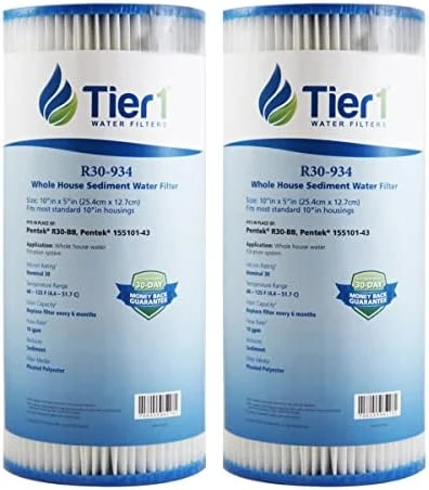 30 Micron 10 Inch X 4.5 Inch | Pleated Polyester Whole House Sediment Water Filter Replacement Cartridge | Compatible With Pentek R30-BB, 155101-43, RS6, SPC-45-1030, Home Water Filter - Image 3