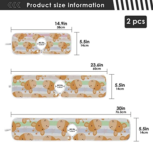 Kcldeci 2 Pack Faucet Mat Splash Guard For Kitchen Sink,Cute Giraffe Pattern Print 14x5 Inch Faucet Handle Drip Catcher Tray Absorbent Mat Fast Dry Mat For Kitchen, Bathroom - Image 3