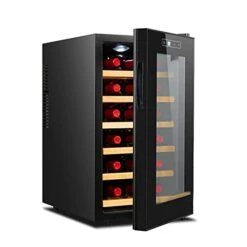 AMAYYAjgbx Beverage Cooler 18 Sticks Electronic Red Wine Rack Constant Temperature Wine Cabinet Tea Refrigerator Cigar Cabinet Home Ice Bar