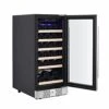 Chiller 15 Inch Mini Single Zone Fridge For 31 Bottles Built In Or Freestanding Wine Cooler Stainless Steel Glass Door Quiet Operation Compressor Adjust Temperature