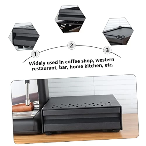 Cabilock 1pc Coffee Grounds Box Stainless Steel Trash Can Stainless Steel Coffee Maker Espresso Ground Coffee Coffee Machine Drawer Organizer Coffee Grind Waste Bin Coffee Maker Slider - Image 6