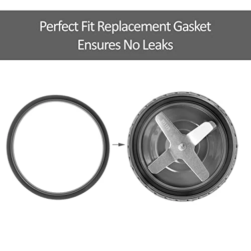 2 Blender Cups 32oz & Blade Replacement Set For NutriBullet 600w & 900w Blenders (plus 1 Flip-Top To-Go Lid / 1 Lid Ring/Extractor Blade / 2 Rubber Gaskets) - Image 7