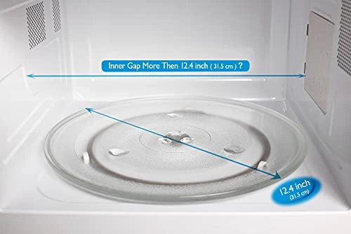 12.4β Microwave Oven Turntable Replacement Glass Plate | 31.5 Cm Microwave Glass Plate Replacement Part | 12.4 Inch Round Rotating Ring Dish Tray | 315 Mm Circular Glass Turn Table Top Kit.