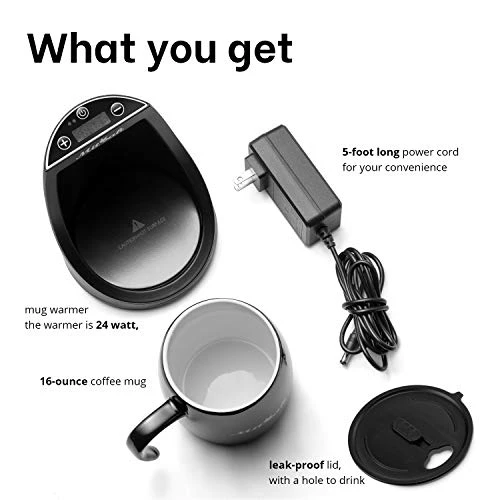Innovative Coffee Mug Warmer With A 16-Ounce Ceramic Coffee Mug & Lid | This Mug Warmer For Desk Will Keep Coffee, Tea, Hot Chocolate The Perfect Temperature For Hours - Image 4