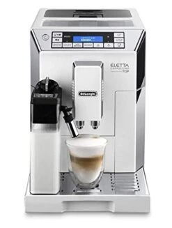 De'Longhi Longhi Super-automatic Espresso Coffee Machine - With An Adjustable Silent Ceramic Grinder, Double Boiler, Milk Frother For Brewing Espresso, Cappuccino, Latte & Macchiato, Eletta ECAM 45760