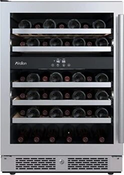 AWC242DZLH 24 Inch Wide 45 Bottle Capacity Dual Zone Wine Cooler With Left Swing Door