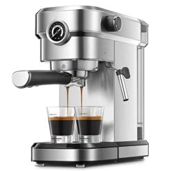 Espresso Machine, 15 Bar Espresso Coffee Machine And Cappuccino Maker With Milk Frother Wand, Automatic Espresso Latte Maker For Espresso, Cappuccino, Latte And Mocha, Compact Design