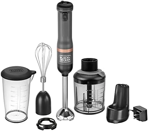 Black & Decker Kitchen Wand Cordless Immersion Blender, 3 In 1 Multi Tool Set, Hand Blender With Charging Dock, Whisk, And Chopper, Red (BCKM1013K06) - Image 5