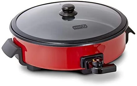 Dash Family Size Electric Skillet With 14 Inch Nonstick Surface + Recipe Book For Pizza, Burgers, Cookies, Fajitas, Breakfast & More, 20 Cup Capacity, 1400-Watt - Red - Image 7