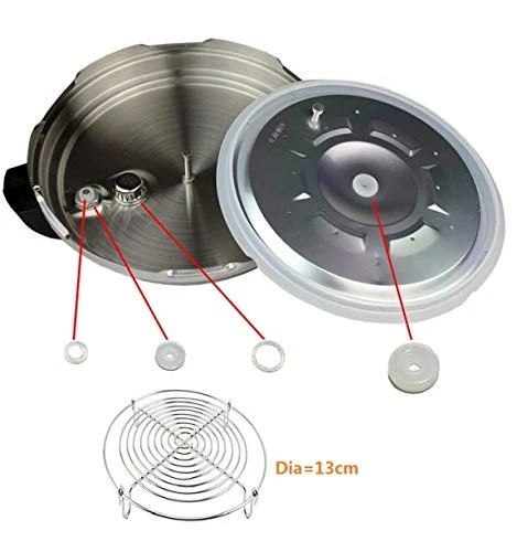 Power Pressure Cooker Sealing Ring Silicone Gasket For 5 & 6QT IP Model With 5 Inch Steamer Rack,Set Of 6 Pressure Cooker Accessories (Clear Seal Ring +Steamer Rack) - Image 2