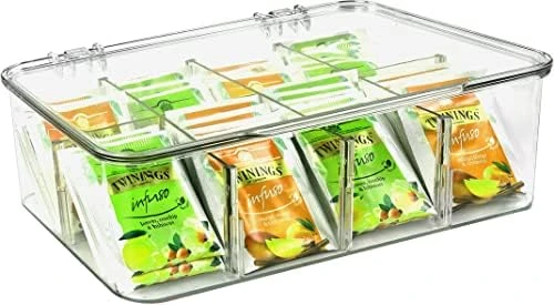 Utopia Home (3 Pack) Tea Bag Organizer - Stackable Tea Bag Storage Organizer With Clear Top Lid- Tea Bag Holder For Counter Tops, Kitchen Cabinets, Pantry, Sweeteners (Clear) - Image 9