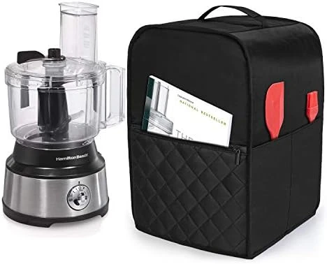 Uxja Food Processor Cover For Cuisinart And Hamilton Beach 10-14 Cup Processor, Food Processor Dust Cover With Accessories Pockets, Gray - Image 9